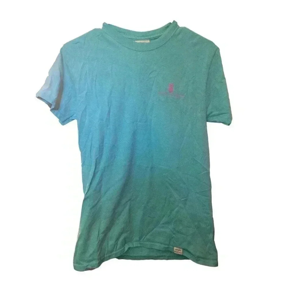 SIMPLY SOUTHERN KEEPIN IT COOL TEAL COLOR TEE SIZE SMALL